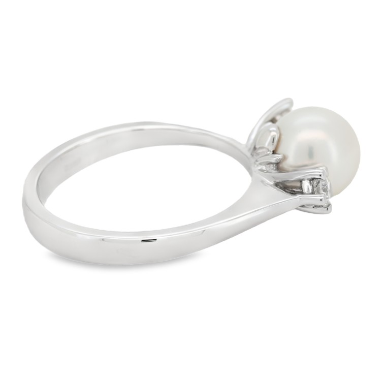 ANELLO Perla Diamanti ct 0,20 Oro 18 kt