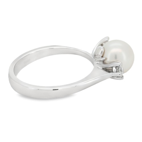 ANELLO Perla Diamanti ct 0,20 Oro 18 kt