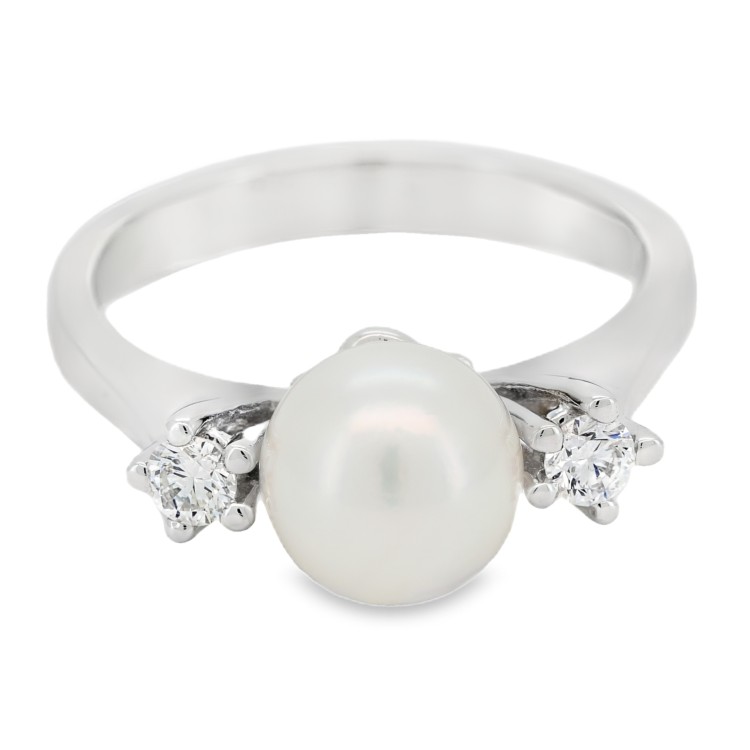 ANELLO Perla Diamanti ct 0,20 Oro 18 kt
