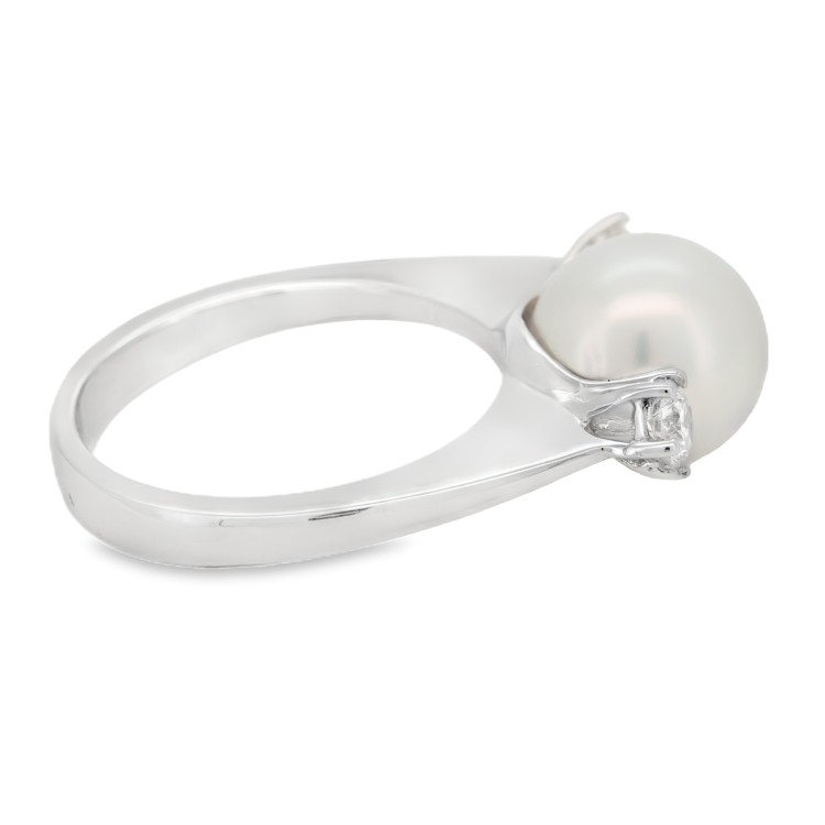 ANELLO Perla Diamanti ct 0,34 Oro 18 kt