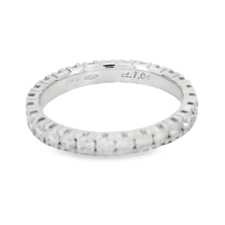Anello Fedina Eternity 4GQ 3,4 mm n° 22 Diamanti Taglio Brillante ct 1,97 E-F VVS Oro 18 kt 3,94  gr misura 13