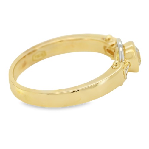 Anello Solitario Diamante ct Taglio Antico 0,32 + 0,10 Oro 18 kt