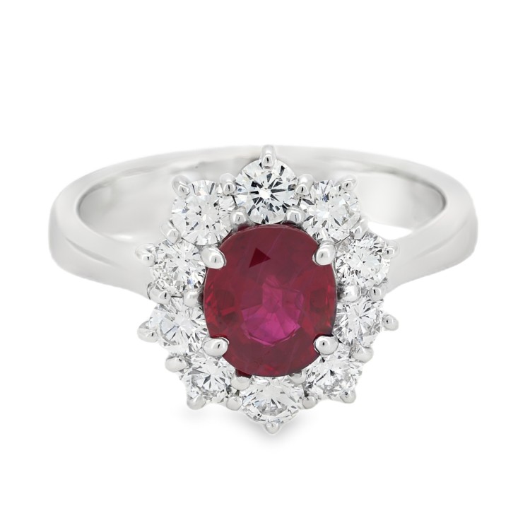 Anello Rubino Diamanti ct Oro 18 kt