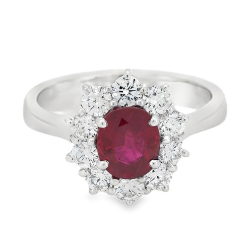 Anello Rubino Diamanti ct Oro 18 kt