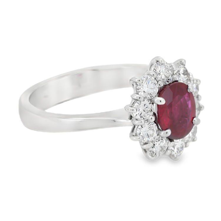 Anello Rubino Diamanti ct Oro 18 kt