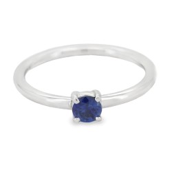 Anello Zaffiro BLU Diamanti ct 0,04 Oro 18 kt 2