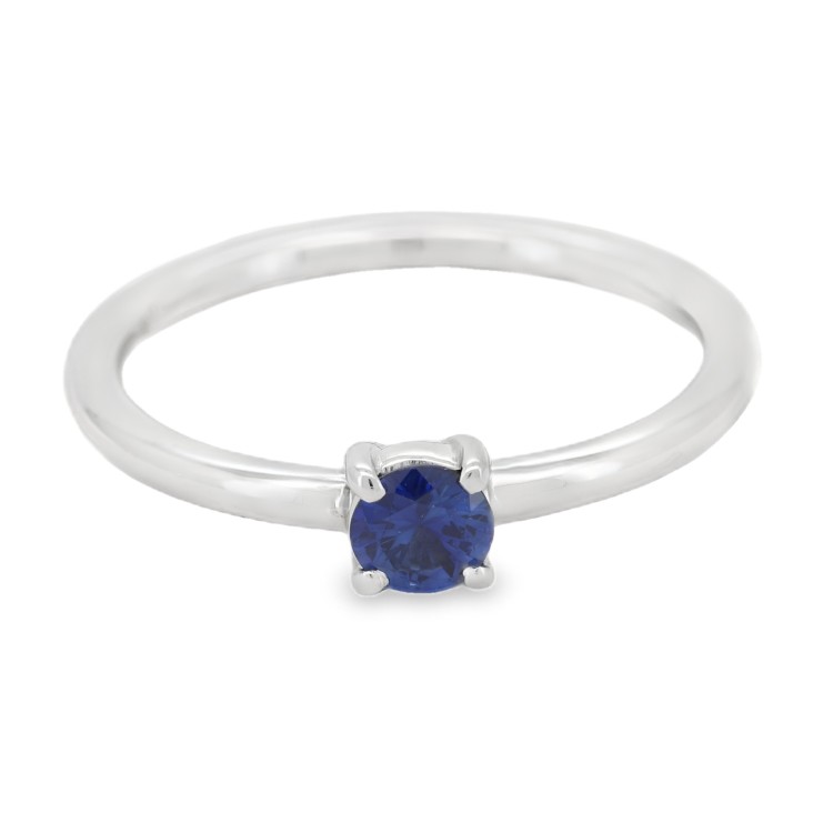 Anello Zaffiro BLU Diamanti ct 0,04 Oro 18 kt