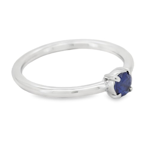 Anello Zaffiro Blu U8 ct 0,26 Oro Bianco 750 18 kt 2,54 gr