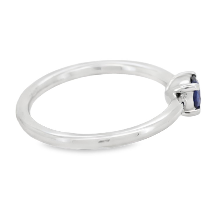 Anello Zaffiro BLU Diamanti ct 0,04 Oro 18 kt