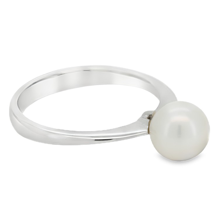 ANELLO Perla 7 mm Oro Bianco 18 kt 3,12 gr