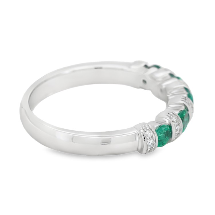 Fedina Riviere Smeraldi Diamanti ct 0,13 Oro 18 kt