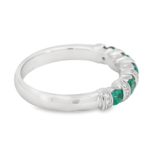 Fedina Riviere Smeraldi Diamanti ct 0,13 Oro 18 kt