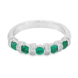 Fedina Riviere Smeraldi Diamanti ct 0,13 Oro 18 kt 2