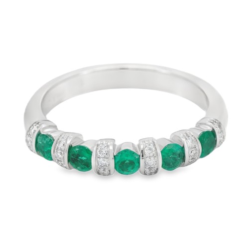 Fedina Riviere Smeraldi Diamanti ct 0,13 Oro 18 kt