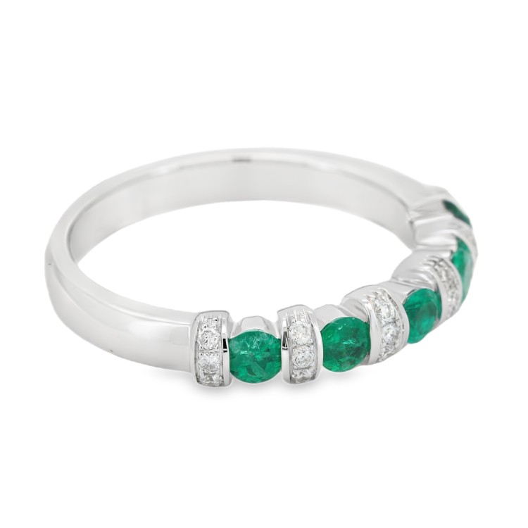Fedina Riviere Smeraldi Diamanti ct 0,13 Oro 18 kt