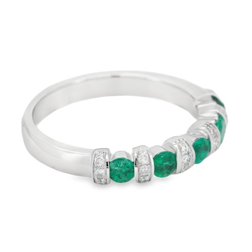 Fedina Riviere Smeraldi Diamanti ct 0,13 Oro 18 kt