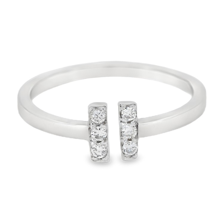 Anello T Diamanti  ct 0,12 FVS  Oro Bianco 18 kt 2,32 gr