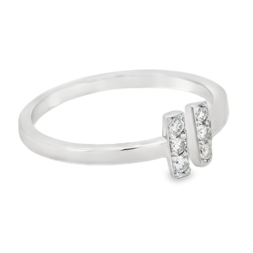 Anello T Diamanti  ct 0,12 FVS  Oro Bianco 18 kt 2,32 gr