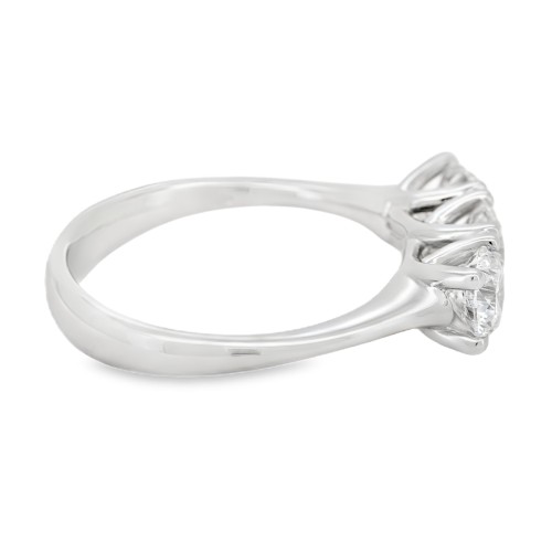 Anello TRILOGY 4GINB Diamante ct 1,50 D IF IGI  Iscizione Laser Oro Bianco 18 kt 4,45 gr