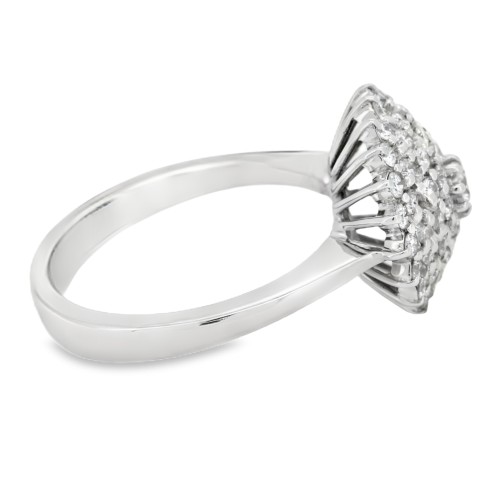 Anello Diamanti Margherita ct 0,10 G VS + 0,84 GH VS2 Oro Bianco 18 kt 5,86 gr