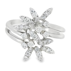 Anello FANTASIA Diamanti ct 0,63 EF VVS in Oro Bianco 18 kt 6,16 gr 2