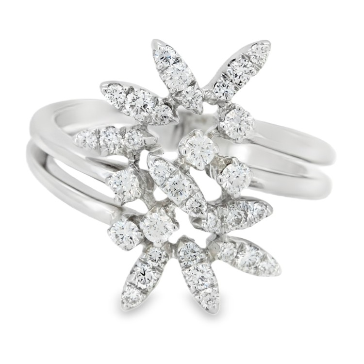 Anello FANTASIA Diamanti ct 0,63 EF VVS in Oro Bianco 18 kt 6,16 gr