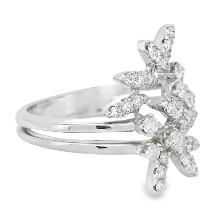Anello FANTASIA Diamanti ct 0,63 EF VVS in Oro Bianco 18 kt 6,16 gr
