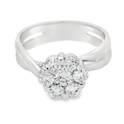 Anello Diamanti ct Margherita 0,85 Oro 18 kt 2