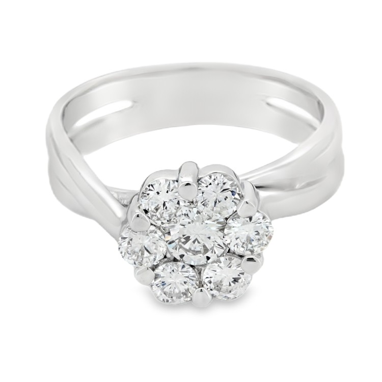 Anello Diamanti Margherita Invisible Setting ct 0,85 EF VVS Oro 18 kt