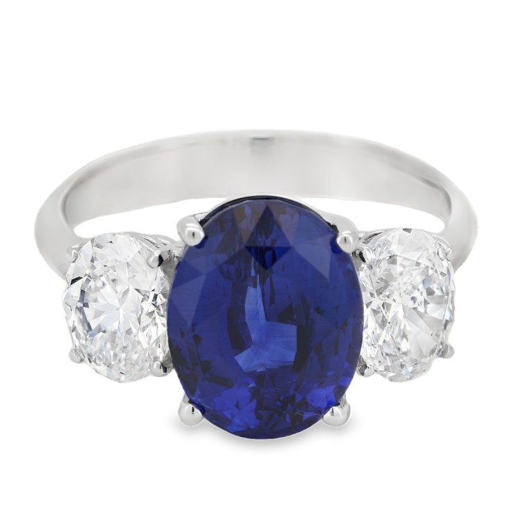 Anello Zaffiro Diamanti ct 1,55 Oro 18 kt