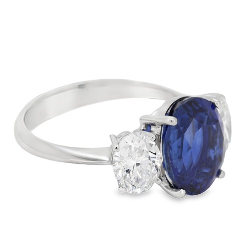 Anello Zaffiro Diamanti ct 1,55 Oro 18 kt