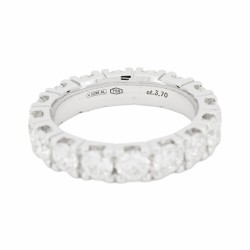 Anello Fedina Eternity 4GQ 4,4 mm n° 16 Diamanti Taglio Brillante ct 3,70 E-F VS Oro 18 kt  5,13 gr 2