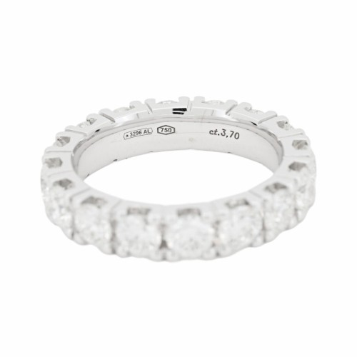 Anello Fedina Eternity 4GQ 4,4 mm n° 16 Diamanti Taglio Brillante ct 3,70 E-F VS Oro 18 kt  5,13 gr