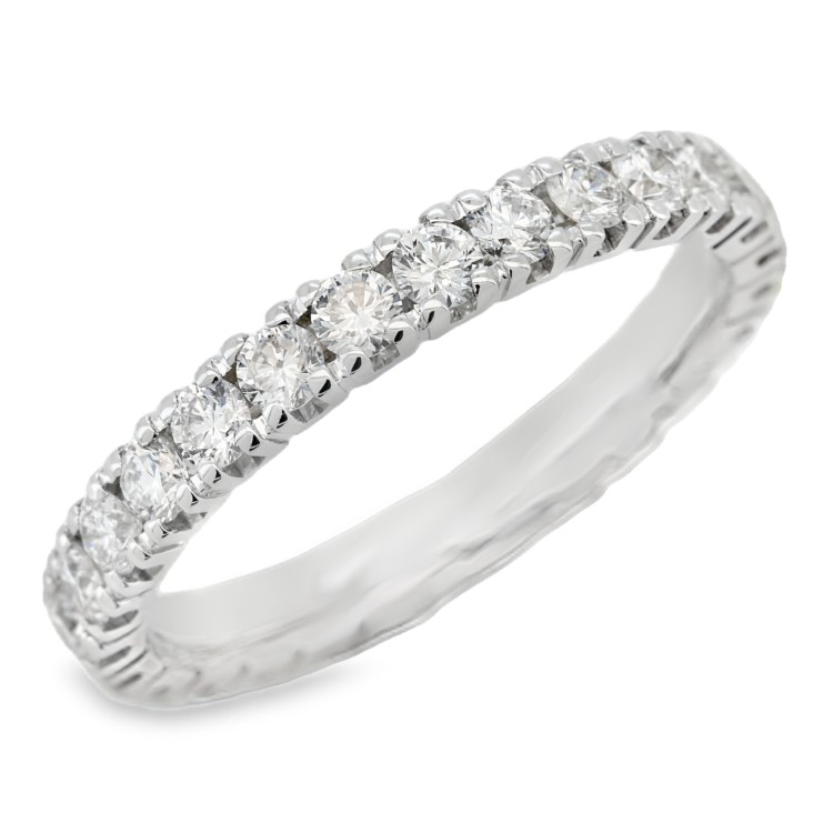 Fedina Eternity 4GQ 2,6 mm Diamanti Taglio Brillante ct 1,04 D-E VS Oro 18 kt