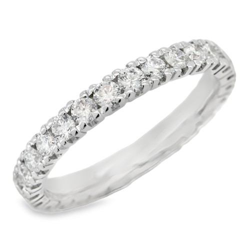 Fedina Eternity 4GQ 2,6 mm Diamanti Taglio Brillante ct 1,04 D-E VS Oro 18 kt