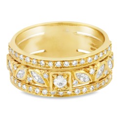 Anello Fascia Diamanti ct 0,37 + M 0,36 Oro 18 kt 2