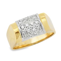 Anello Diamanti ct 0,31 e Oro Bianco e Giallo 18 kt 7,2 gr