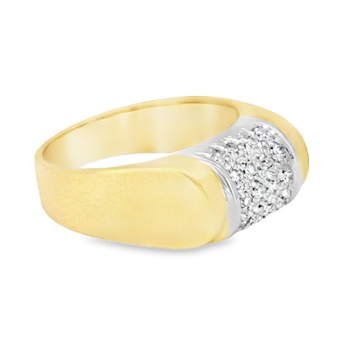 Anello Diamanti ct 0,31 e Oro Bianco e Giallo 18 kt 7,2 gr