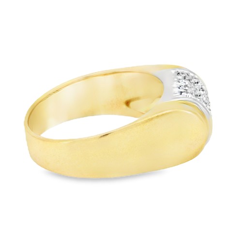 Anello Diamanti ct 0,31 e Oro Bianco e Giallo 18 kt 7,2 gr