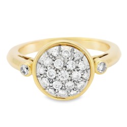 Anello Diamanti Taglio a Brillante ct 0,53 F VVS e Oro Giallo e Bianco 18 kt 7,11 gr