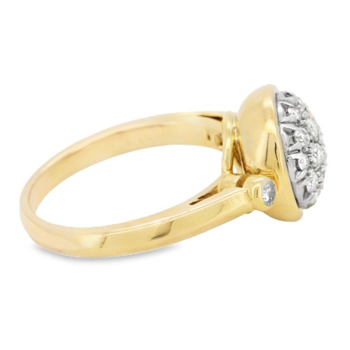 Anello Diamanti Taglio a Brillante ct 0,53 F VVS e Oro Giallo e Bianco 18 kt 7,11 gr