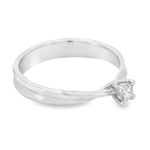 Anello Solitario Diamante ct 0,17 Oro 18 kt