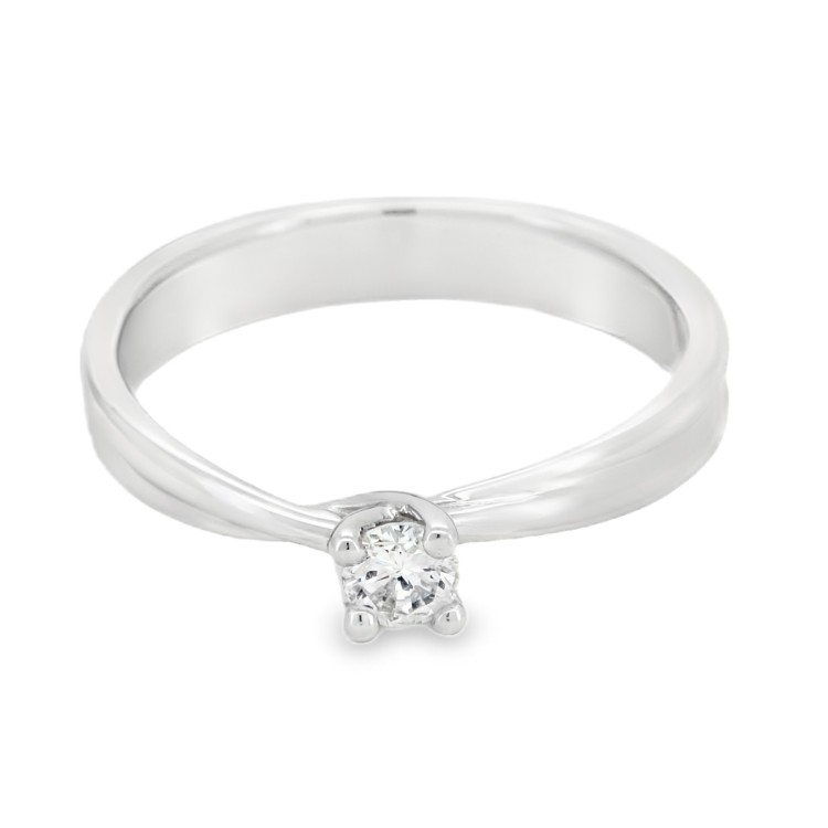 Anello Solitario Diamante ct 0,17 Oro 18 kt