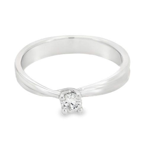 Anello Solitario Diamante ct 0,17 Oro 18 kt