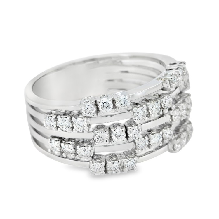 Anello Fascia Diamanti ct 0,78 F VS Oro 18 kt 7,9 gr
