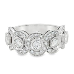 Anello Fascia Diamanti ct 0,63 + 0,40 Oro 18 kt 2