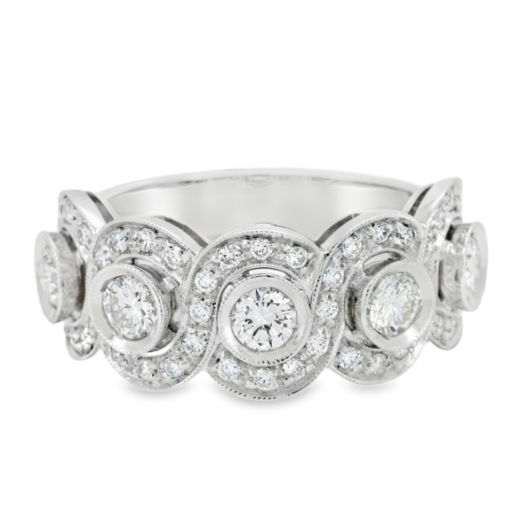 Anello Fascia Diamanti ct 0,63 + 0,40 Oro 18 kt