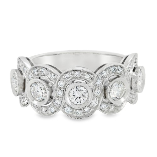 Anello Fascia Diamanti ct 0,63 + 0,40 Oro 18 kt