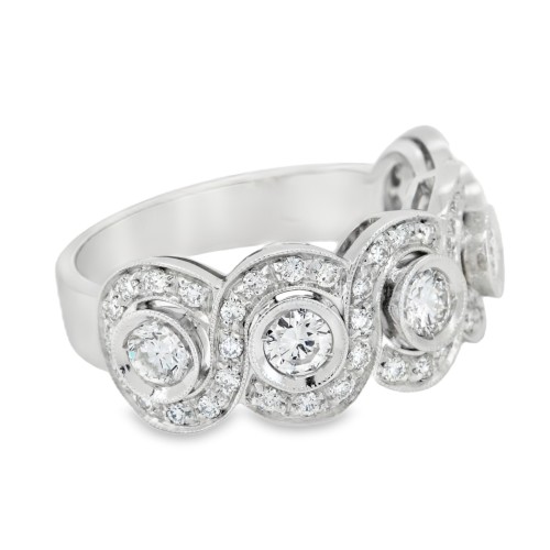 Anello Fascia Diamanti ct 0,63 + 0,40 Oro 18 kt