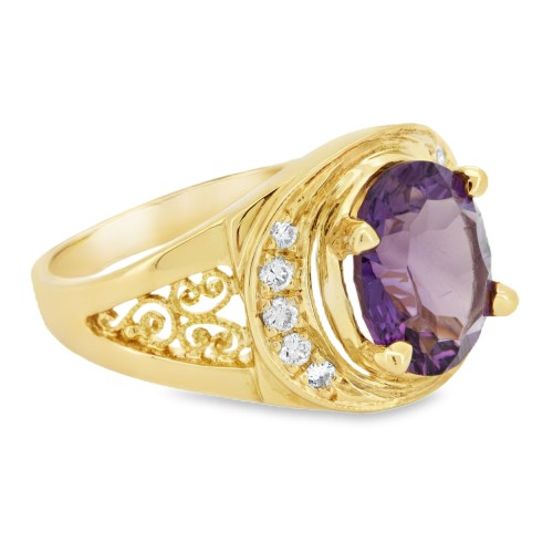 Anello Topazio Azzurro Diamanti ct 0,18 + T 3,50 Oro 18 kt